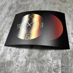 Wanduhr XXL 3D Optik Dixtime braun bronze Kreis 50x70 cm leises Uhrwerk GR-038