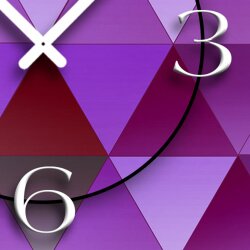 Digital Designer Art Dreiecke violet Designer Wanduhr abstrakt modernes Wanduhren Design leise kein ticken DIXTIME 3D-0411