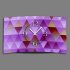 Digital Designer Art Dreiecke violet Designer Wanduhr abstrakt modernes Wanduhren Design leise kein ticken DIXTIME 3D-0411