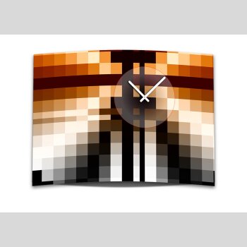 Wanduhr XXL 3D Optik Dixtime orange schwarz Mosaik 50x70 cm leises Uhrwerk GR-037