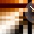 Wanduhr XXL 3D Optik Dixtime orange schwarz Mosaik 50x70 cm leises Uhrwerk GR-037