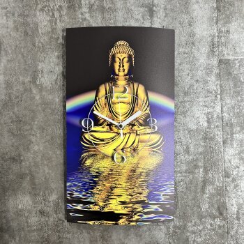 Motiv Buddha Zen Designer Wanduhr modernes Wanduhren Design leise kein ticken DIXTIME 3D-0319
