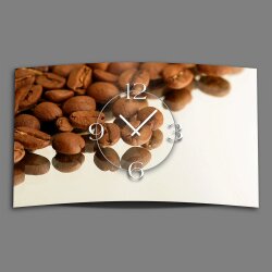 Motiv Kaffeebohnen Designer Wanduhr modernes Wanduhren Design leise kein ticken DIXTIME 3D-0313