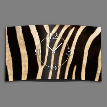 Animalprint Zebra Fell Designer Wanduhr modernes Wanduhren Design leise kein ticken DIXTIME 3D-0294