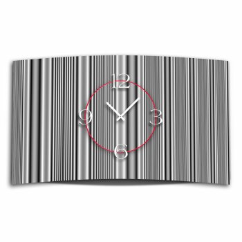 Muster Streifen grau Designer Wanduhr modernes Wanduhren Design leise kein ticken DIXTIME 3D-0279