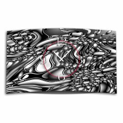 Digital Art liquid grau Designer Wanduhr modernes Wanduhren Design leise kein ticken DIXTIME 3D-0261