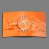 Digital Art liquid apricot Designer Wanduhr modernes Wanduhren Design leise kein ticken DIXTIME 3D-0260