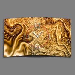 Abstrakt Digital Art gold  Designer Wanduhr modernes Wanduhren Design leise kein ticken DIXTIME 3D-0259