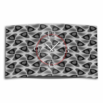 Abstrakt Muster grau schwarz Designer Wanduhr modernes Wanduhren Design leise kein ticken dixtime 3D-0252