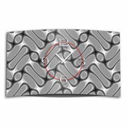 Abstrakt Muster grau Designer Wanduhr modernes Wanduhren Design leise kein ticken dixtime 3D-0251