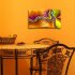 Abstrakt Farbverlauf orange Designer Wanduhr modernes Wanduhren Design leise kein ticken dixtime 3D-0250
