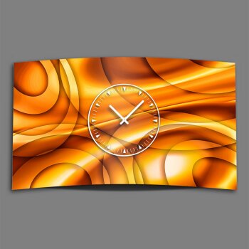 Abstrakt Kreise orange Designer Wanduhr modernes Wanduhren Design leise kein ticken dixtime 3D-0245
