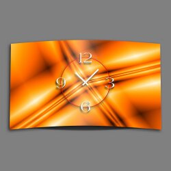 Abstrakt orange Designer Wanduhr modernes Wanduhren Design leise kein ticken dixtime 3D-0199