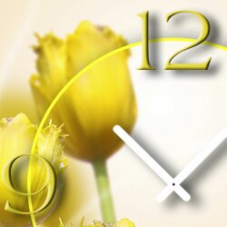 gelbe Tulpen Designer Wanduhr modernes Wanduhren Design leise kein ticken dixtime 3D-0171