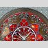Tischuhr 30cmx30cm inkl. Alu-St&auml;nder -antikes Design Artefakt rot Mittelalter  ger&auml;uschloses Quarzuhrwerk -Wanduhr-Standuhr TU3791 DIXTIME