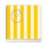Tischuhr 30cmx30cm inkl. Alu-St&auml;nder -modernes Design Streifen gelb wei&szlig;  ger&auml;uschloses Quarzuhrwerk -Wanduhr-Standuhr TU3845 DIXTIME 