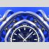 Tischuhr 30cmx30cm inkl. Alu-St&auml;nder -abstraktes Design Cyber Techno blau  ger&auml;uschloses Quarzuhrwerk -Wanduhr-Standuhr TU3868 DIXTIME 