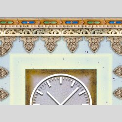 Tischuhr 30cmx30cm inkl. Alu-St&auml;nder -orientalisches Design  Motiv Marokko Fliese ger&auml;uschloses Quarzuhrwerk -Wanduhr-Standuhr TU3955 DIXTIME