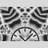 Tischuhr 30cmx30cm inkl. Alu-St&auml;nder -abstraktes Design Kaleidoskop anthrazit  ger&auml;uschloses Quarzuhrwerk -Wanduhr-Standuhr TU4068 DIXTIME 