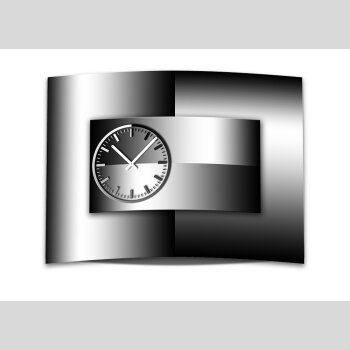 Wanduhr XXL 3D Optik Dixtime modern schwarz wei&szlig; 50x70 cm leises Uhrwerk GR-004