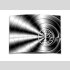 Wanduhr XXL 3D Optik Dixtime abstrakt schwarz wei&szlig; 50x70 cm leises Uhrwerk GR-003