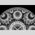 Tischuhr 30cmx30cm inkl. Alu-St&auml;nder -abstraktes Design schwarz grau  ger&auml;uschloses Quarzuhrwerk -Wanduhr-Standuhr TU4088 DIXTIME 