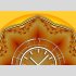 Tischuhr 30cmx30cm inkl. Alu-St&auml;nder -abstraktes Design orange  ger&auml;uschloses Quarzuhrwerk -Wanduhr-Standuhr TU4091 DIXTIME