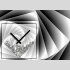 Tischuhr 30cmx30cm inkl. Alu-St&auml;nder -modernes Design anthrazit schwarz ger&auml;uschloses Quarzuhrwerk -Wanduhr-Standuhr TU4092 DIXTIME 