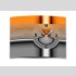 Wanduhr XXL 3D Optik Dixtime abstrakt orange grau 50x70 cm leises Uhrwerk GR-001