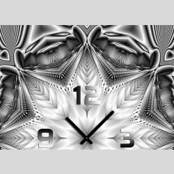 Tischuhr 30cmx30cm inkl. Alu-St&auml;nder -abstraktes Design Kaleidoskop Stern grau  ger&auml;uschloses Quarzuhrwerk -Wanduhr-Standuhr TU4194 DIXTIME 