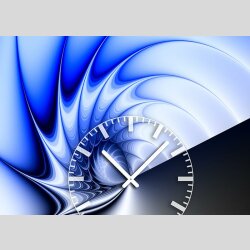 Tischuhr 30cmx30cm inkl. Alu-St&auml;nder -edles Design blau  ger&auml;uschloses Quarzuhrwerk -Wanduhr-Standuhr TU4209 DIXTIME 