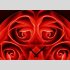 Tischuhr 30cmx30cm inkl. Alu-St&auml;nder -modernes Design  rote Rosen  ger&auml;uschloses Quarzuhrwerk -Wanduhr-Standuhr TU4256 DIXTIME 