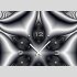 Tischuhr 30cmx30cm inkl. Alu-St&auml;nder -abstraktes Design silbergrau  ger&auml;uschloses Quarzuhrwerk -Wanduhr-Standuhr TU4279 DIXTIME