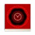 Tischuhr 30cmx30cm inkl. Alu-St&auml;nder -abstraktes Design rot  ger&auml;uschloses Quarzuhrwerk -Wanduhr-Standuhr TU4317 DIXTIME 
