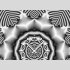 Tischuhr 30cmx30cm inkl. Alu-St&auml;nder -modernes Design Kaleidoskop silbergrau  ger&auml;uschloses Quarzuhrwerk -Wanduhr-Standuhr TU4412 DIXTIME 