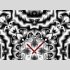 Tischuhr 30cmx30cm inkl. Alu-St&auml;nder -modernes Design Kaleidoskop grau  ger&auml;uschloses Quarzuhrwerk -Wanduhr-Standuhr TU4417 DIXTIME 
