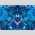 Tischuhr 30cmx30cm inkl. Alu-St&auml;nder -modernes Design Kaleidoskop blau  ger&auml;uschloses Quarzuhrwerk -Wanduhr-Standuhr TU4419 DIXTIME