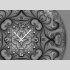 Tischuhr 30cmx30cm inkl. Alu-St&auml;nder -modernes Design Fraktal Muster grau  ger&auml;uschloses Quarzuhrwerk -Wanduhr-Standuhr TU4422 DIXTIME 
