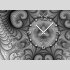 Tischuhr 30cmx30cm inkl. Alu-St&auml;nder -abstraktes Design Fraktal Muster grau  ger&auml;uschloses Quarzuhrwerk -Wanduhr-Standuhr TU4424 DIXTIME 