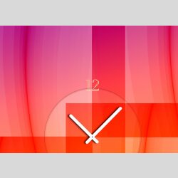 Tischuhr 30cmx30cm inkl. Alu-St&auml;nder -abstraktes Design pink orange  ger&auml;uschloses Quarzuhrwerk -Wanduhr-Standuhr TU5010 DIXTIME 
