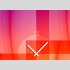 Tischuhr 30cmx30cm inkl. Alu-St&auml;nder -abstraktes Design pink orange  ger&auml;uschloses Quarzuhrwerk -Wanduhr-Standuhr TU5010 DIXTIME