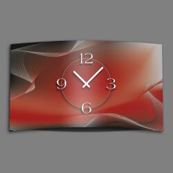 Abstrakt rot grau Designer Wanduhr modernes Wanduhren Design leise kein ticken dixtime 3D-0145