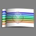 Streifen blau gr&uuml;n Designer Wanduhr modernes Wanduhren Design leise kein ticken dixtime 3D-0135