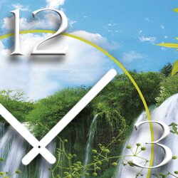 Wasserfall Designer Wanduhr modernes Wanduhren Design leise kein ticken dixtime 3D-0124
