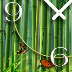 Bambus Schmetterlinge Designer Wanduhr modernes Wanduhren Design leise kein ticken dixtime 3D-0097