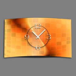 Abstrakt orange Designer Wanduhr modernes Wanduhren Design leise kein ticken dixtime 3D-0059