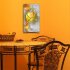 Abstrakt gelb orange hochkant Designer Wanduhr modernes Wanduhren Design leise kein ticken dixtime 3D-0049
