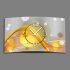 Abstrakt gelb orange Designer Wanduhr modernes Wanduhren Design leise kein ticken dixtime 3D-0048