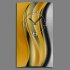 Abstrakt gelb orange Designer Wanduhr modernes Wanduhren Design leise kein ticken dixtime 3D-0027