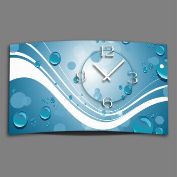 Digital Designer Art abstrakt blau Designer Wanduhr modernes Wanduhren Design leise kein ticken DIXTIME 3DS-0385